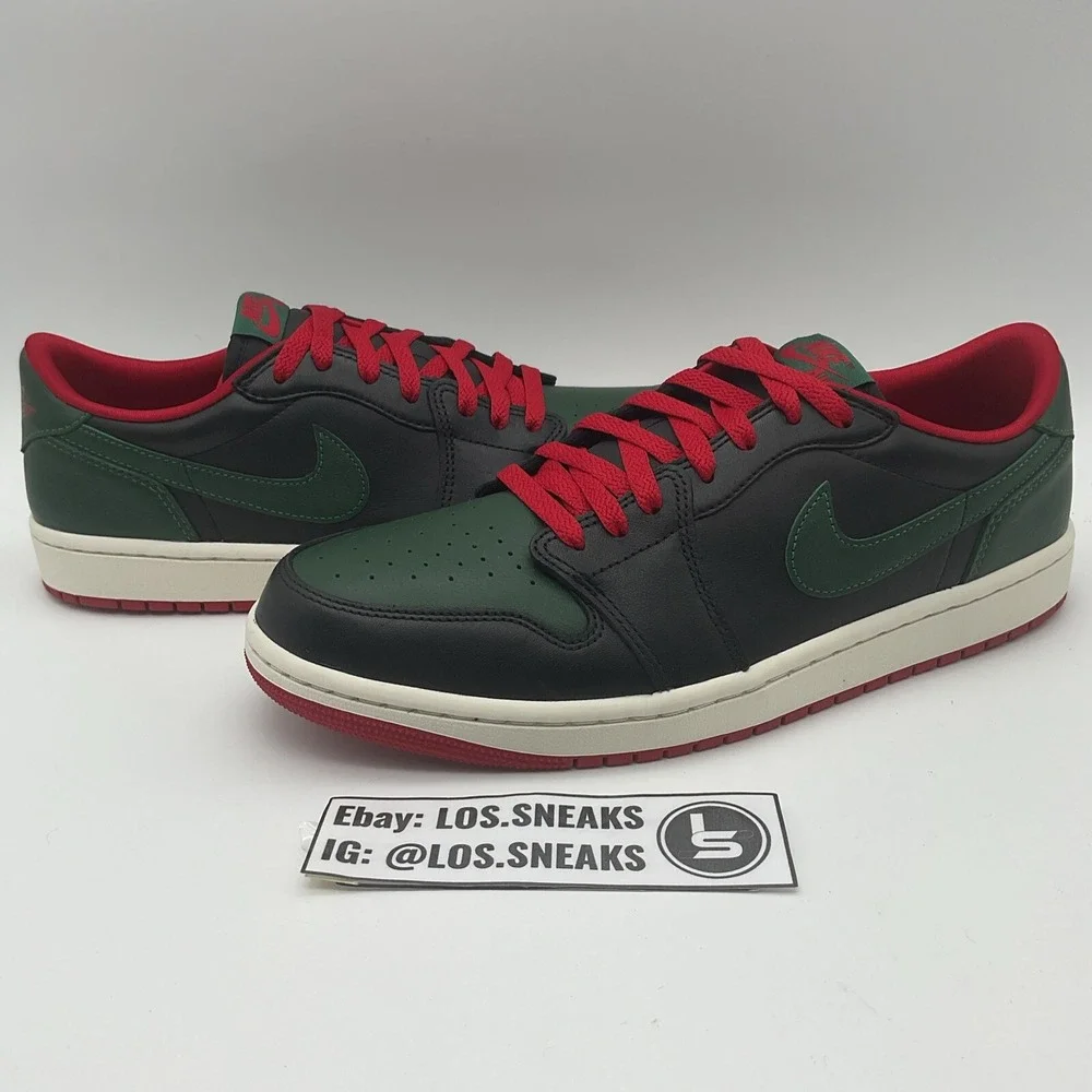 Size 11.5W - Air Jordan 1 Retro OG Low Black Gorge Green W (CZ0775-036) - Picture 1 of 9